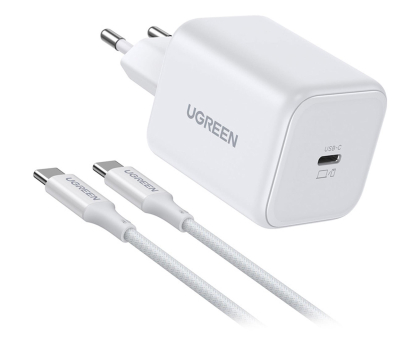Ładowarka do smartfonów UGREEN Ładowarka sieciowa X524 USB-C GaN 45W + kabel 1m biała